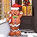 elecreate 5ft Christmas Blow Up Yard Inflatables Decorations Cute Lights Hanging Lawn Holiday Outdoor Gingerbread Christmas Decoration Airblown Life Size Animated Waving Men Gingerbread Man Décor