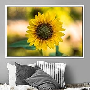 signwin Framed Canvas Wall Art Bright Flowers Closeup...