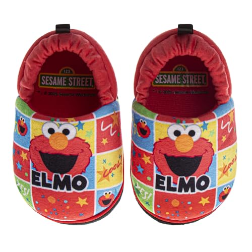 Sesame Street Slippers for Girls and Boys Elmo Cookie Monster Big Bird Abby Slipper Boots Warm Fluffy House Shoes Sizes: 3-4 Infant 5-10 Toddler