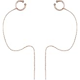 SLUYNZ Sterling Silver Cuff Earrings and Chain for Women - Crawler and Wrap Climber Earrings