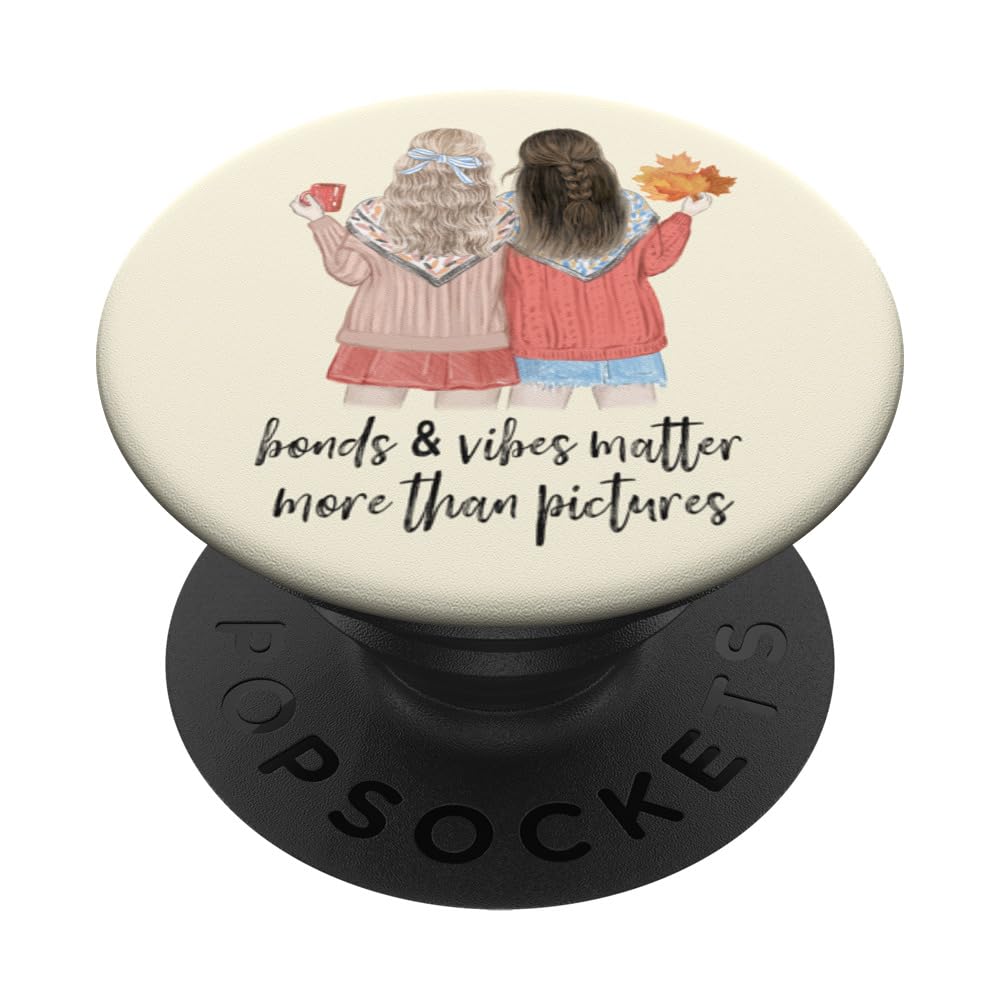 Cute Besties BFF Friendship Quote for Girls,Blond & Brunette PopSockets Swappable PopGrip