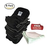 Cloth Diaper Inserts - SUPER ABSORBENT. Baby Tooshy's 5 Layer Bamboo Inserts are Reusable, Gentle on Skin, Antibacterial & Anti-fungal. Absorbs quickly to keep baby dry and comfy. 1-Size fit. 6-Pack