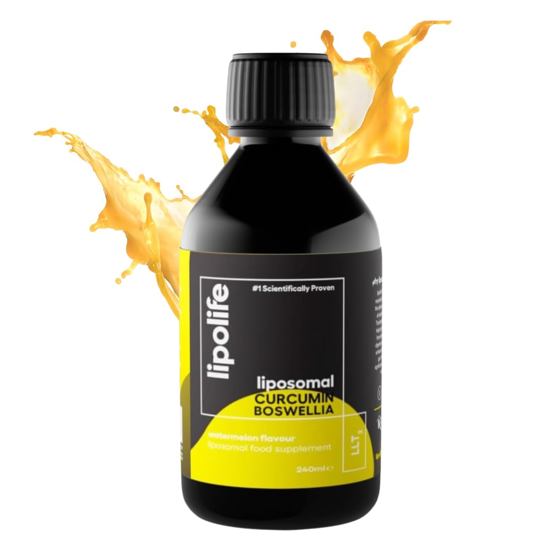 Liposomal Boswellia, Curcumin and Hydroxytyrosol 240ml - lipolife LLT2. Formulated with Aqualox, C3 Complex and Hytoliv. Advanced Nutrient delivery for Athletes. Higher Absorption.