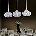 DINGGU Chrome Finish Modern 3 Lights Crystal Chandelier Pendant Lighting for Dining Room