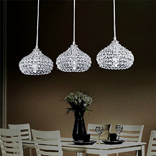 DINGGU™Chrome Finish Modern 3 Lights Crystal Chandelier Pendant Lighting for Dining Room