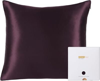 ZIMASILK 100% Mulberry Silk Pillowcase 19 Momme 80x80 Eggplant Purple