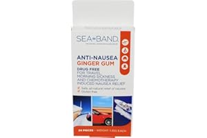 Sea-Band Anti-Nausea Ginger Gum, 24 Pieces