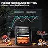 CalmDo Air Fryer Oven, 12 Liters Tower Low Fat Oven, 18 Preset Programmes Oil Free Frying Cooking with LED Touch Screen Temperature & Timer Control, 10 Accessories & Recipes Included (XX-Large)