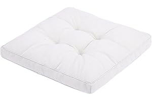 10cm Thick Seat Cushion 40/45/50cm Square & Round, Linen PP Cotton Chair Pad for Dining Kitchen Office Garden Patio Living Ro