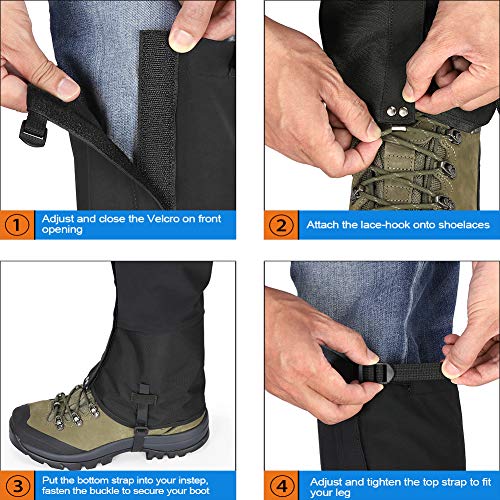 PESTON Waterproof Leg Hiking Gaiter for Outdoors - Thumbnail 2