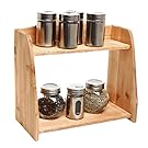 Country Farm Style 2 Tier Wooden Spice Rack / Free Standing Home Storage Organizer Shelves - MyGift