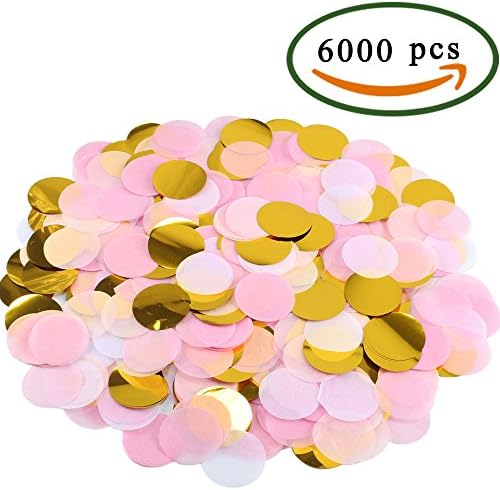 Confetti Circles INNKER 6000pcs Round Paper Circle Confetti Tissue Paper Confetti Romantic Party Table Confetti for Wedding Birthday Decoration DIY