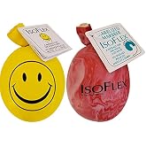 Isoflex Stress Ball 2 Pack. One Happy Face -Yellow and One Marbleized- Assorted Colors. E-Book Included.