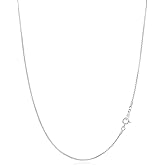 Gacimy Sterling Silver Chain Necklace for Women, 0.8MM 1.0MM 1.2MM 1.5MM 1.7MM 2.0MM Width Silver Box Chain Necklace for Women