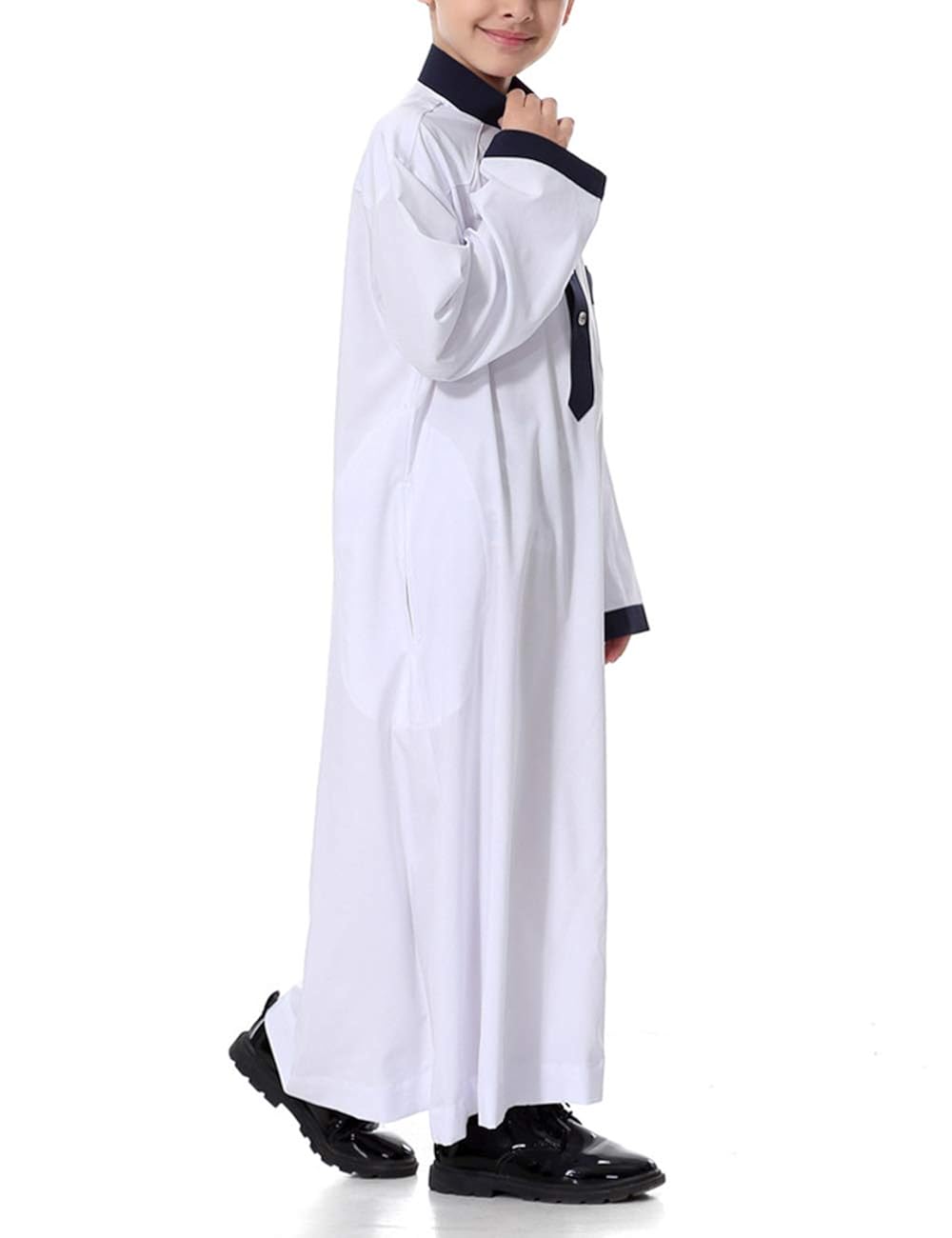 Stand Collar Arab Dubai Robe Jubba Clothes For All Seasons Wear Vhfistj Middle East Long Sleeves Thobes For Kids Boys Tops T Shirts Shirts Clothing