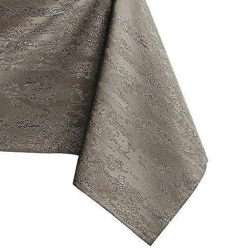 AmeliaHome Nappe Effet Lotus deperlant Polyester Cappuccino Vesta 150x300 cm