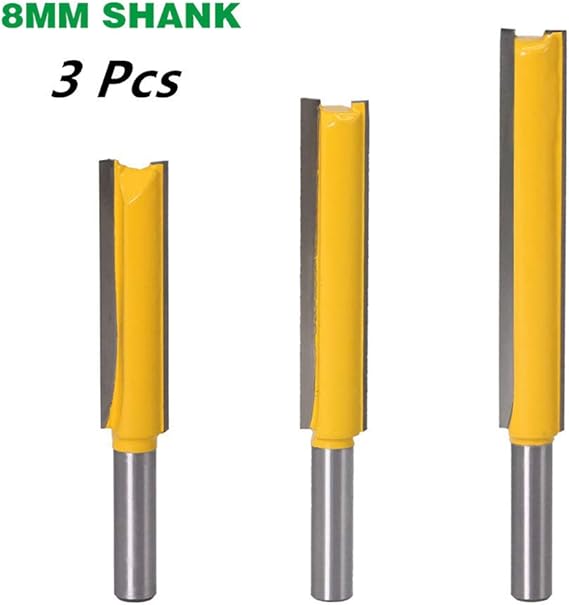 Petansy 8mm Shank Straight Bit Set Carbide Wood Milling Cutter