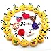JACHAM Novelty Toys Emoji Keychain, Emotion Plush Pillow,Kids Party Supplies Favors,Keychain Decorations 2.4