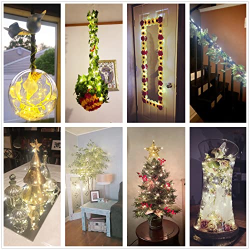 Battery Operated String Lights for Bedroom 7Ft 20 LED Silver Copper Wire Fairy Lights Room Decor for Teen Girls Starry Moon Lights for Garlands Centerpiece Party Table Christmas Decor Light Warm White