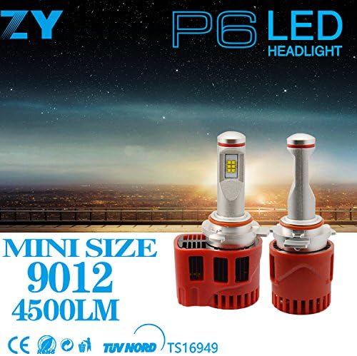 9012 LED Headlight Bulb,TZ Autoparts P6 Series LED Headlights 90W 6000K 9000Lumens Extremely Bright 9012(HIR2) PHILIPS ZES Chips Conversion Kit - 2 Year Warranty(Upgraded Version)