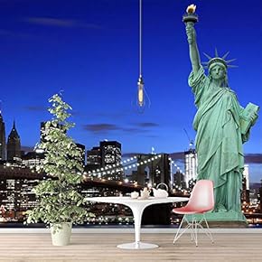 Wall Murals for Bedroom Brooklyn Bridgeand Newyork City Large Removable Wallpaper Peel and Stick Wall Stickers - 66x96 inches