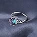 JewelryPalace Fancy Cut 5.7ct Multicolor Genuine Rainbow Quartz Cocktail Rings for Her, 14K White Gold Plated 925 Sterling Silver Ring for Women, Natural Gemstone Jewelry Rings 9