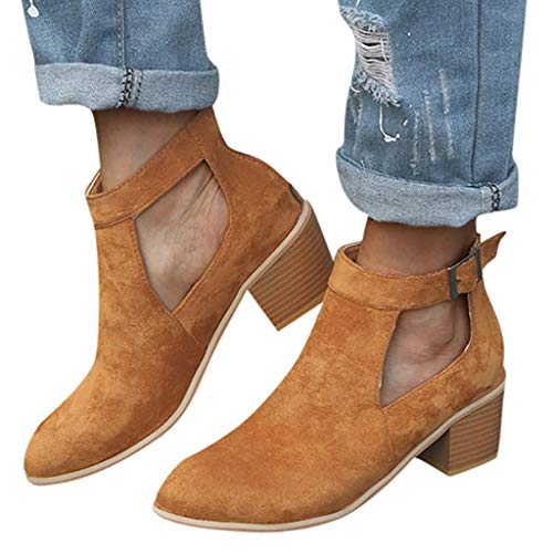 Gyoume Ankle Boots Women Cross Buckle Boots Winter Hollow Out - Main Image