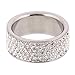 VQYSKO 8mm Cubic Zirconia Wedding Band for Women - 316L Stainless Steel 5 Rows CZ Simulated Diamond Eternity Rings Size 8