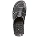 Skysole Mens Faux Leather One Band Slides Rugged Sandals, Black 11