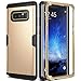 YOUMAKER Galaxy Note 8 Case, Full Body Heavy Duty Protection Shockproof Slim Fit Case Cover for Samsung Galaxy Note 8 (2017 Release) Without Built-in Screen Protector (Gold/Black)