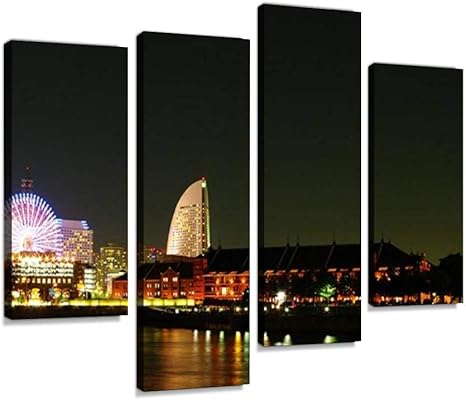 Amazon アートパネル 横浜の夜景 赤レンガ倉庫 夜景 横浜 神奈川 デートスポット 海 象の鼻パーク 赤レンガ倉庫 みなとみらい Night View Sea Minatomiraiインテリア 絵画 壁掛け ポスター キャンバス 部屋飾り アート 壁キャンバス 壁飾り 壁キャンバス絵画 おしゃれ