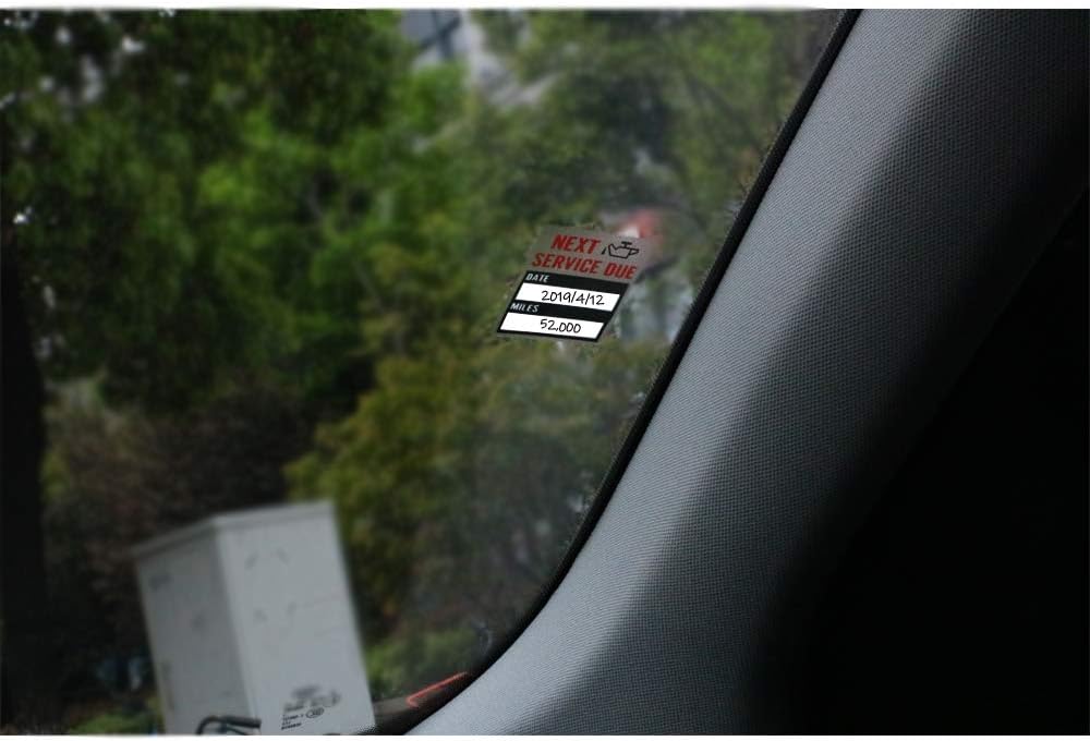 Hybsk Clear Oil Change/Service Reminder Stickers 2"x2" Premium Quality Oil Change Stickers 200 Labels on a Roll (Black) : Office Products