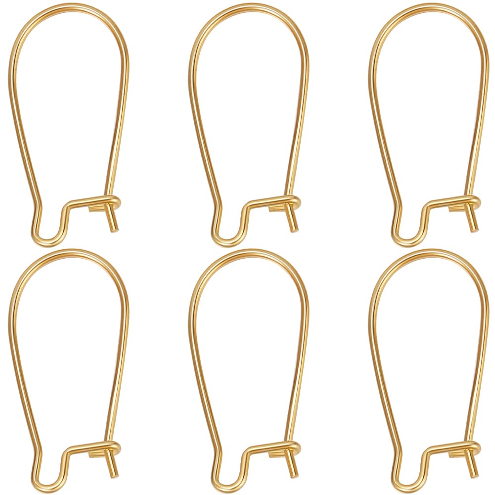 Beebeecraft 1 Box 10Pcs Kidney Ear Wires 18K Gold Plated 925 Sterling Silver Kidney Earring Hooks for Dangle Drop Earring Jewelry Making DIY