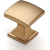 Amerdeco 10 Pack 1 Inch Champagne Bronze Cabinet Knobs | Cabinet Pulls Dresser Knobs Round Drawer Knobs and Pulls for Bathroom Cabinets K0014