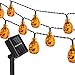 Eurus Home Halloween Pumpkin String Lights 20 LEDs 16ft,Solar Powered Jack-O-Lantern Festival Decorative Lights for Indoor/Outdoor Patio,Parties(IP65 Waterproof,8 Light Modes,Warm White) primary