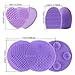 ESARORA Makeup Brush Cleaning Mat, Makeup Brush Cleaner Set of 3 Mini Cosmetic Brush Cleaner Mat Portable Washing Tools (Purple)