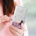 LeYi for Galaxy Note 3 Case with [2 Pack] Tempered Glass Screen Protector for Girls Women, Shiny Cute Moving Quicksand Liquid Clear TPU Protective Phone Case for Samsung Galaxy Note 3 Rose Gold