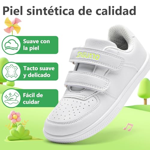 SAGUARO Zapatillas Barefoot Niños Niñas Zapatos Minimalistas Casual con Puntera Ancha Zero-Drop Cierre Autoadherente, Tallas EU 25-35