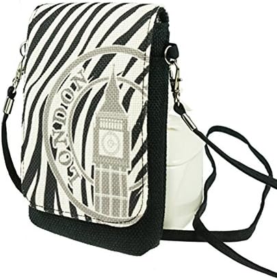 Naoki British Style Linen Mobile Cellphone Pouch Mini Messenger Shoulder Bag Coin Purse Wallet Handbag with Two Pockets for apple iphone 6 6plus samsung galaxy note4 s5 HTC one m8 credit card keys money etc(6 Big Ben)