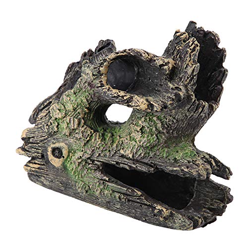 Sheens Artificial Resin Aquarium Tree with Holes, Driftwood-inspired Cave Aquarium Trunk Ornament, Suitable for Small Fishes to Swim Through
