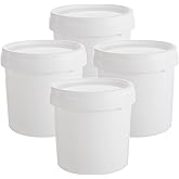 AKOLAFE 4 Pack Small Paint Bucket for Painting Pint Touch Up Paint Containers with Lids Empty Paint Cans Plastic Paint Storage Containers 1/2 Quart Paint Cans Hand Held Paint Pail for Leftover Paint