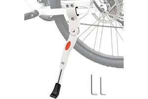 FGBNM Bike Kickstand, White Kickstand with Allen Wrench, Premium Steel Bicycle Stand Fit for 22"-28" Bike (1 Pack, White)