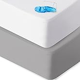 Waterproof Bassinet Sheets Fit for Miclassic, Baby Delight, TCBunny, Milliard, Dream On Me Traveler/Skylar and Other Bedside Sleeper Bassinet Mattress, Ultra Soft Microfiber Sheets, White & Grey