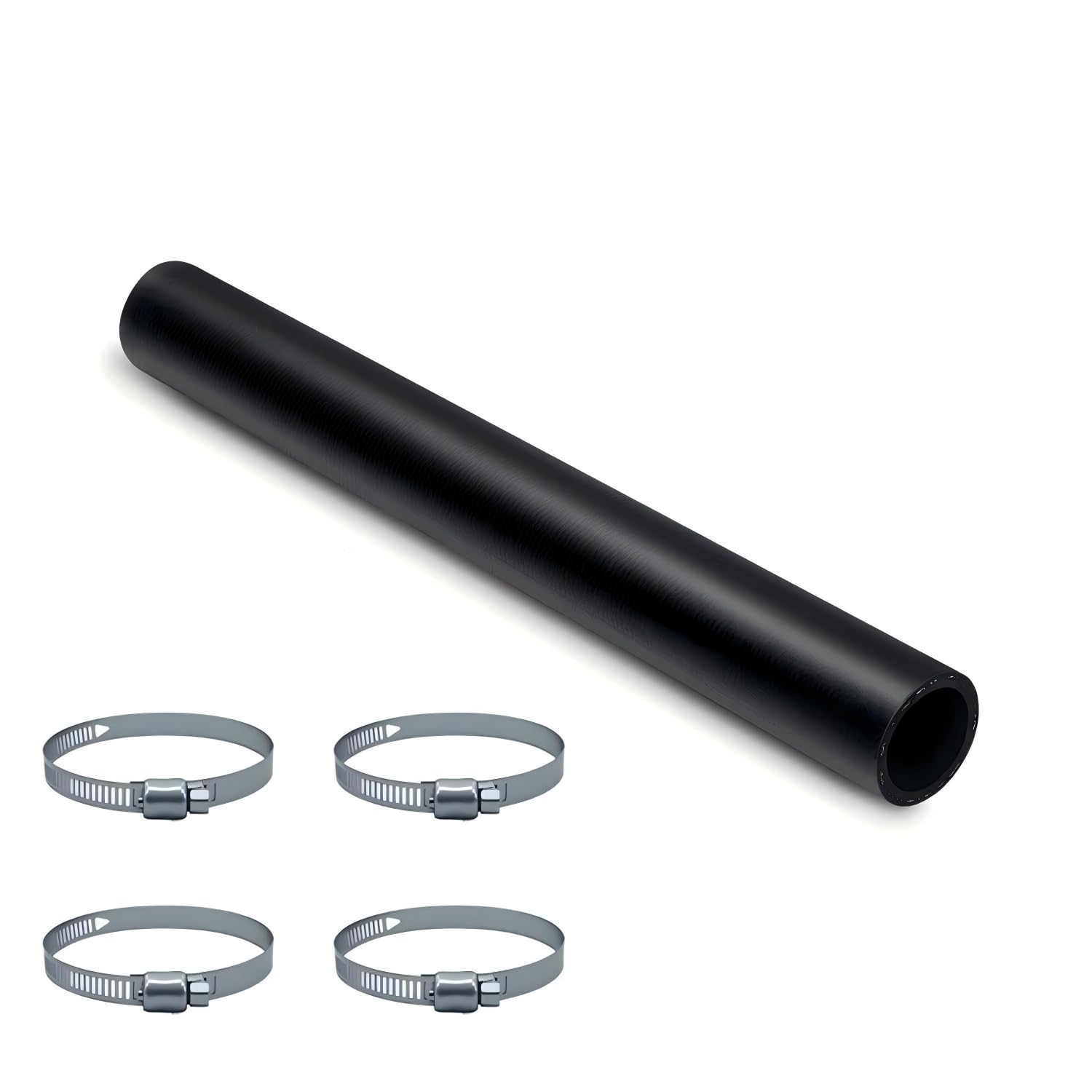 View 1 of 1 1/2" ID Gasoline Fuel Filler Neck Hose with 4 Clamps - (Straight, 1 1/2" ID, 15 7/8" Long)