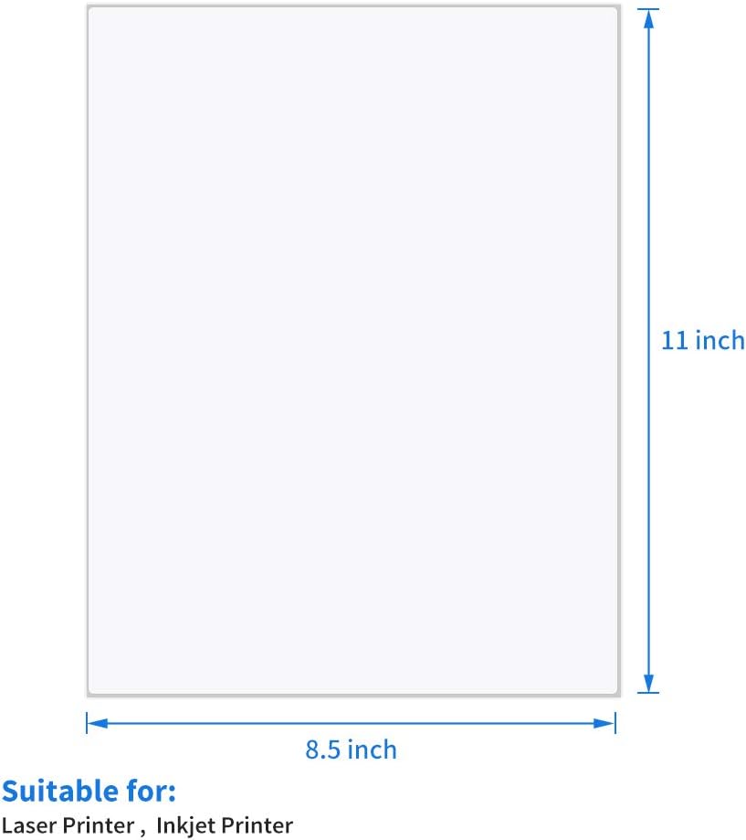 L LIKED 100 Labels Full-Sheet 8-1/2" x 11" Self Adhesive Shipping Labels for Laser & Inkjet Printers (100 Labels) : Office Products