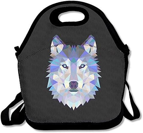 Wild Cool Wolf Neoprene Lunch Bag -Lunch Tote For Women,Kids,Adults
