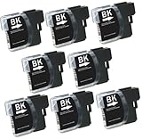 Virtual Outlet ® 8 Pack Compatible Black Inkjet Cartridges for Brother LC-61 LC61 LC 61 LC-61XL, LC-61BK High Yield Compatible with Brother DCP-165C, DCP-585CW, DCP-375CW, DCP-385CW, DCP-395CN, DCP-J125, MFC-290C, MFC-490CW, MFC-5490CN, MFC-5890CN, MFC-6490CW, MFC-790CW, MFC-990CW, MFC-255CW, MFC-495CW, MFC-795CW, MFC-295CN, MFC-250C, MFC-6890CDW, MFC-J615W, MFC-J415W, MFC-J265w, MFC-5895CW, MFC-J220, MFC-J270W, MFC-J410W, MFC-J630W (8 Black)