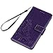 ASUS ZenFone 3 Max Case,ZC520TL Case - Slim Fit Wallet Case Flip Kickstand 3D Embossed Clovers Premuim PU Leather Case with Shock-Absorption TPU Inner Cover & Dust Plug Stylus Pen by Badalink - Purple