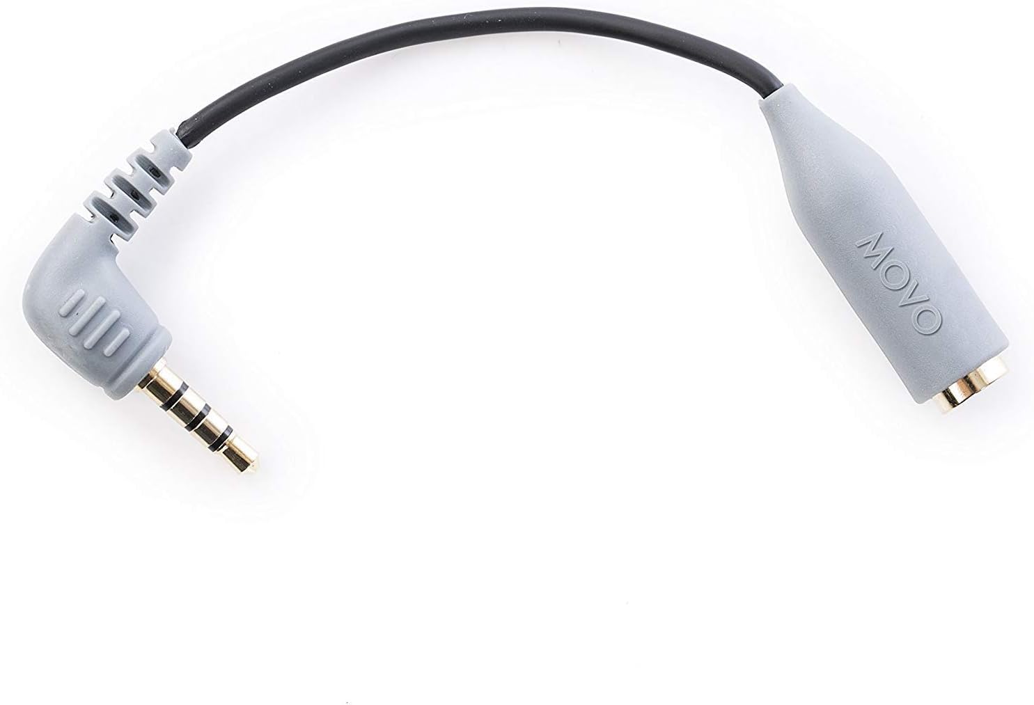 Movo MC3 3.5mm TRS to TRRS Adapter - Microphone Adapter for iPhone and Android Smartphones and Tablets
