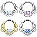 XPIRCN Lacey Single Opal 16G Septum Clicker Ring Titanium Shaft Blue,White,or Purple Synthetic Opal